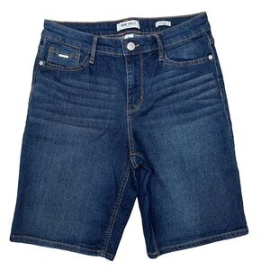 Nine West • Women’s High Rise Cuffed Dark Blue Denim Bermuda Shorts 8P NWOT
